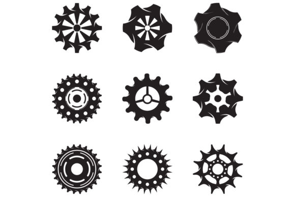 Unleashing Industrial Elegance: The Gear Icon Vector Set.