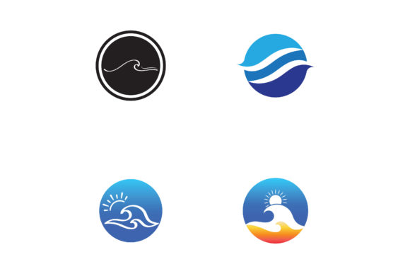 Water Wave Icon Logo Vector Template: Dynamic Design Asset